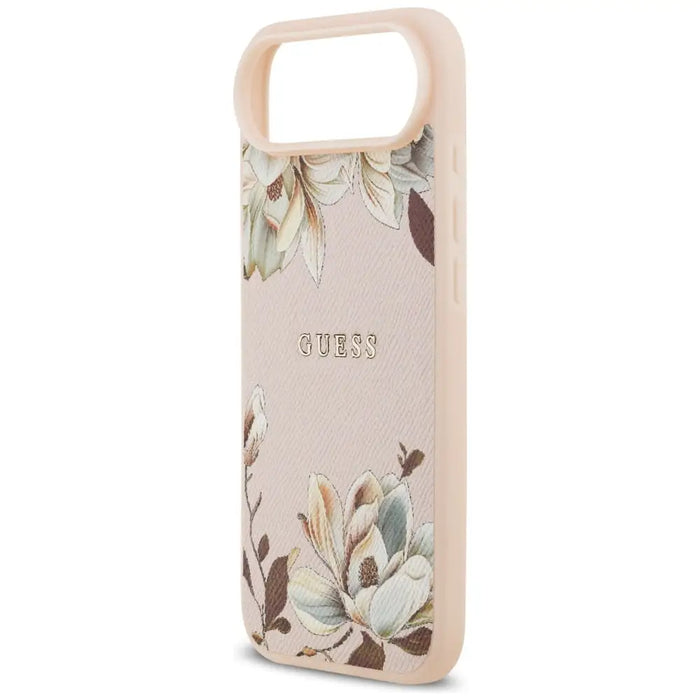 Guess Grained Flowers Classic Logo MagSafe iPhone Air Case - Pink - Cell phone cases and covers<<<HurtelXML