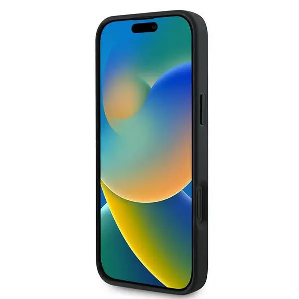 Guess Grained Gold Ring MagSafe case for iPhone 16 Plus - black - Cell phone cases and covers<<<HurtelXML