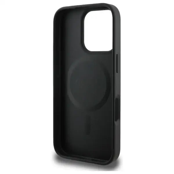 Guess Grained Gold Ring MagSafe case for iPhone 16 Pro Max - black - Cell phone cases and covers<<<HurtelXML