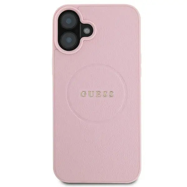 Guess Grained Gold Ring MagSafe iPhone 16 Plus Case - Pink - Cell phone cases and covers<<<HurtelXML