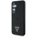 Guess Grained Hot Stamp Peony Pattern Triangle Logo MagSafe Case for Samsung Galaxy S25 Black - Cell phone cases