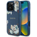 Guess Grained Printed Flower Pattern MagSafe case for iPhone 16 Pro blue - Cell phone cases and covers<<<HurtelXML