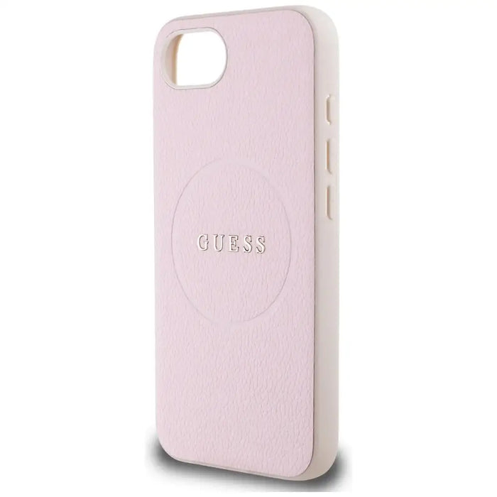 Guess Grained Ring MagSafe iPhone 16e Case - Pink - Cell phone cases and covers<<<HurtelXML