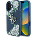 Guess Grained Roses Big 4G logo case for iPhone 16 - blue - Cell phone cases and covers<<<HurtelXML