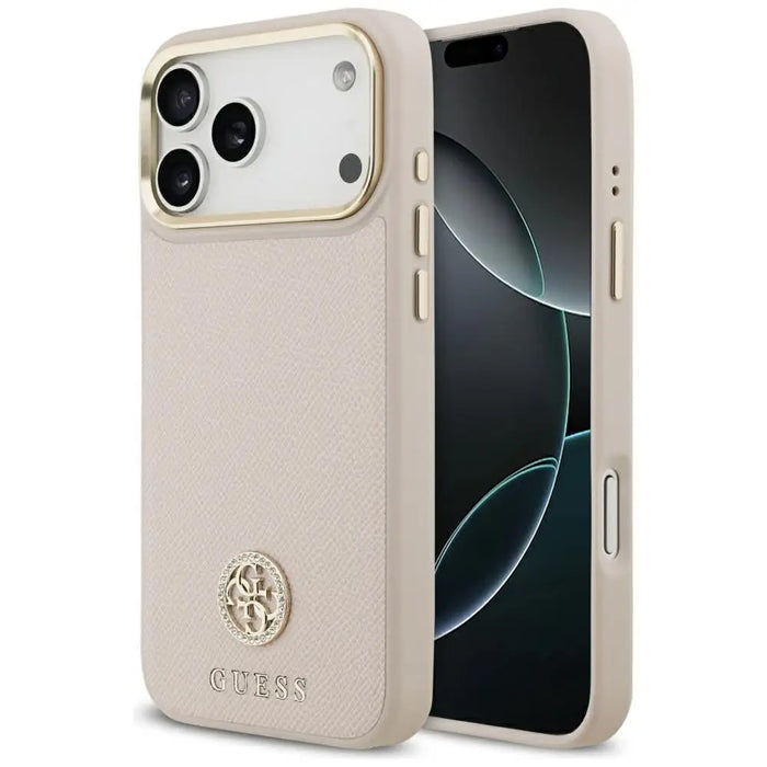 Guess Grained Strass Logo MagSafe case for iPhone 17 Pro Max - pink - Cell phone cases and covers<<<HurtelXML