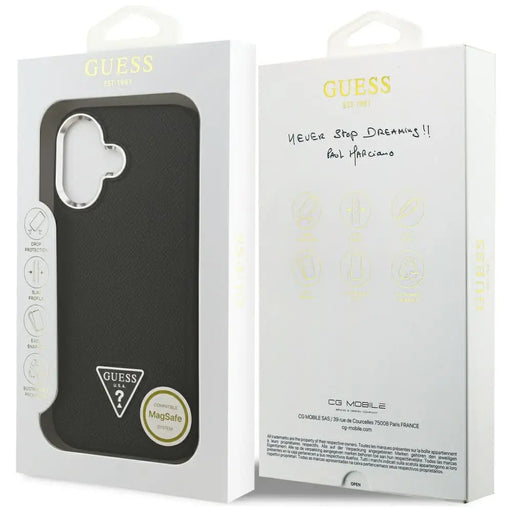 Guess Grained Triangle Logo MagSafe case for iPhone 17 - black - Cell phone cases and covers<<<HurtelXML