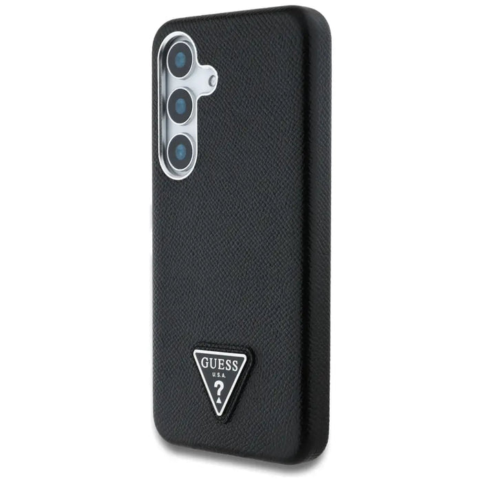 Guess Grained Triangle Logo MagSafe case for Samsung Galaxy S25 - black - Cell phone cases and covers<<<HurtelXML