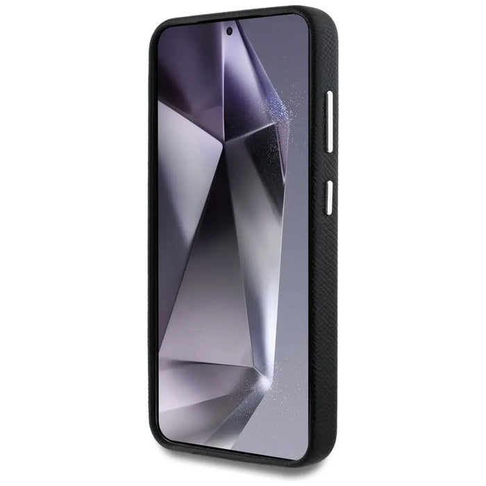 Guess Grained Triangle Logo MagSafe case for Samsung Galaxy S25 - black - Cell phone cases and covers<<<HurtelXML