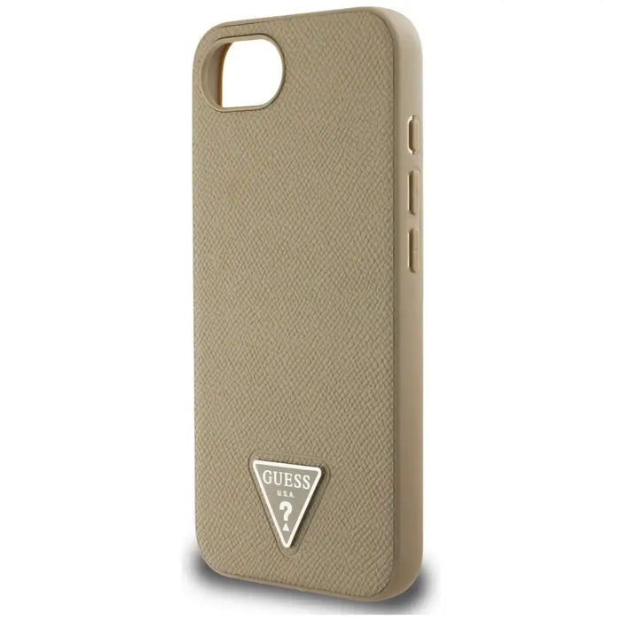 Guess Grained Triangle MagSafe case for iPhone 16e - brown - Cell phone cases and covers<<<HurtelXML