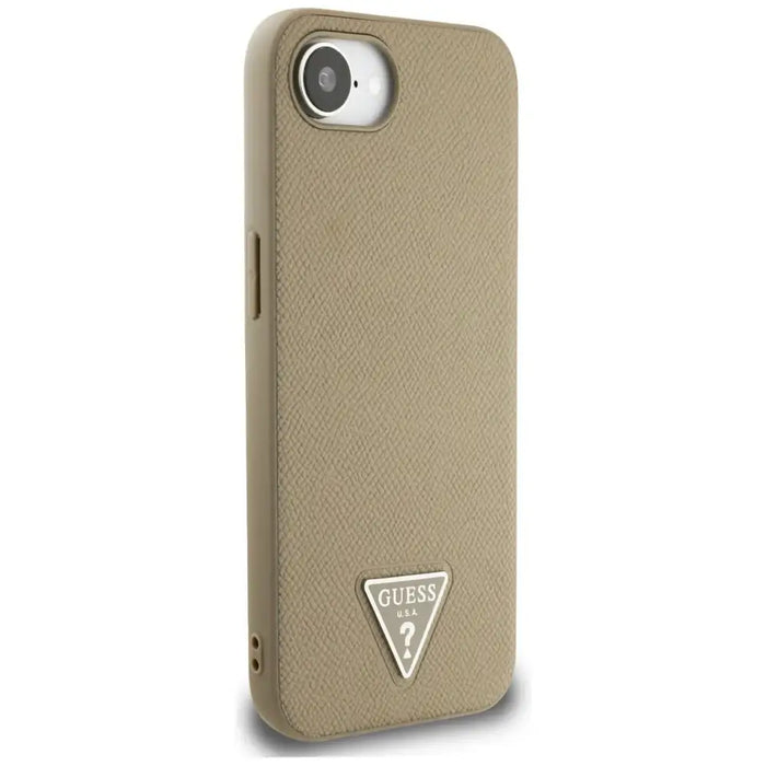 Guess Grained Triangle MagSafe case for iPhone 16e - brown - Cell phone cases and covers<<<HurtelXML