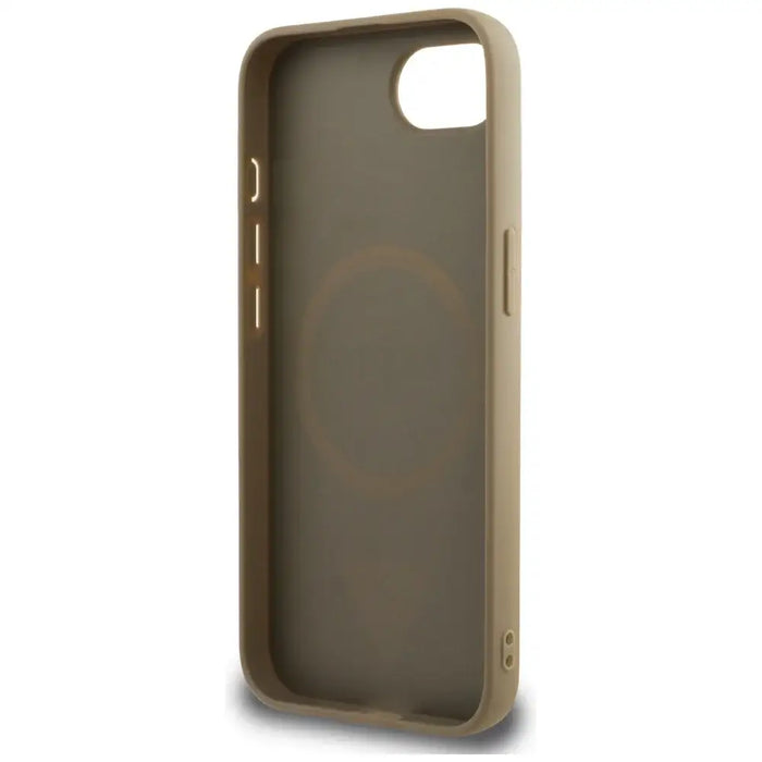 Guess Grained Triangle MagSafe case for iPhone 16e - brown - Cell phone cases and covers<<<HurtelXML