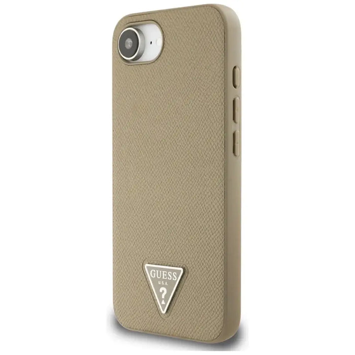 Guess Grained Triangle MagSafe case for iPhone 16e - brown - Cell phone cases and covers<<<HurtelXML