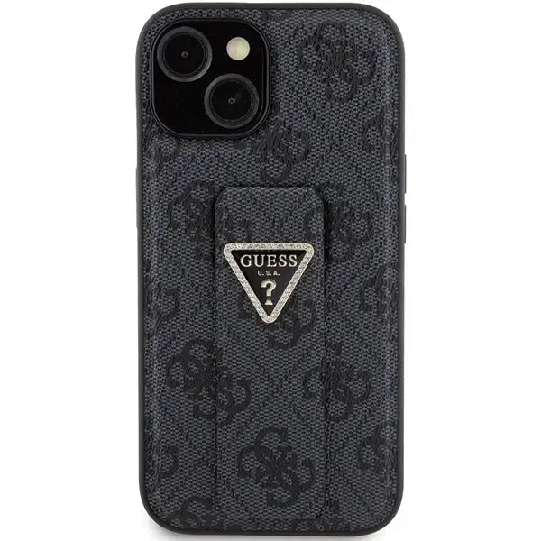 Guess Grip Stand 4G Triangle Strass case for iPhone 15 - black - Cell phone cases and covers<<<HurtelXML