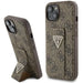 Guess Grip Stand 4G Triangle Strass case for iPhone 15 - brown - Cell phone cases and covers<<<HurtelXML