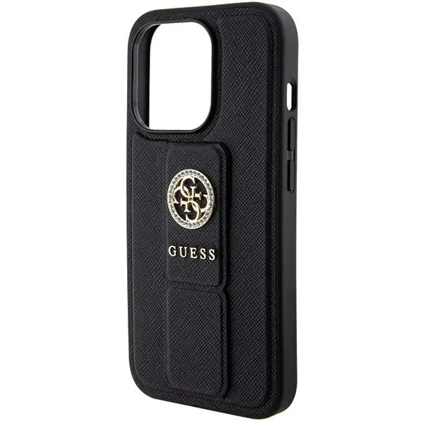 Guess Grip Stand 4G Triangle Strass case for iPhone 15 Pro - black - Cell phone cases and covers<<<HurtelXML