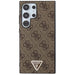 Guess Grip Stand 4G Triangle Strass Case for Samsung Galaxy S24 Ultra - Brown - Cell phone cases and covers<<<HurtelXML