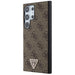 Guess Grip Stand 4G Triangle Strass Case for Samsung Galaxy S24 Ultra - Brown - Cell phone cases and covers<<<HurtelXML