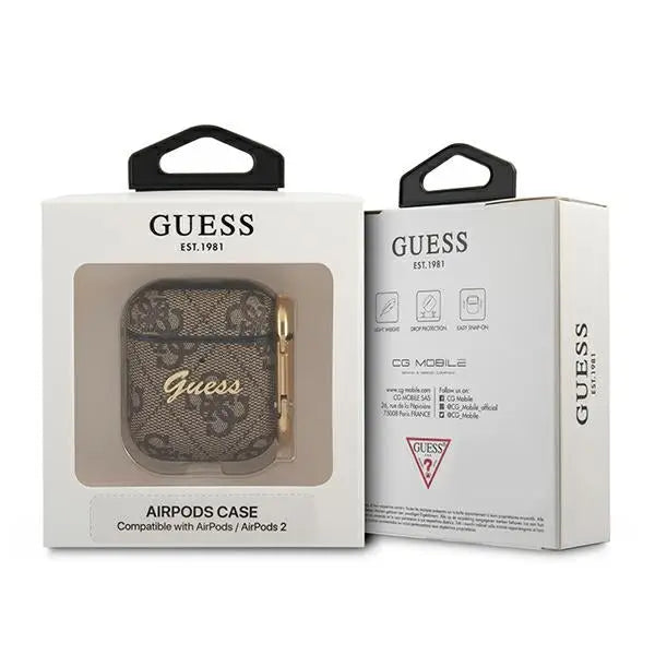 Guess GUA24GSMW AirPods cover brown / brown 4G Script Metal Collection - Cell phone cases and covers<<<HurtelXML