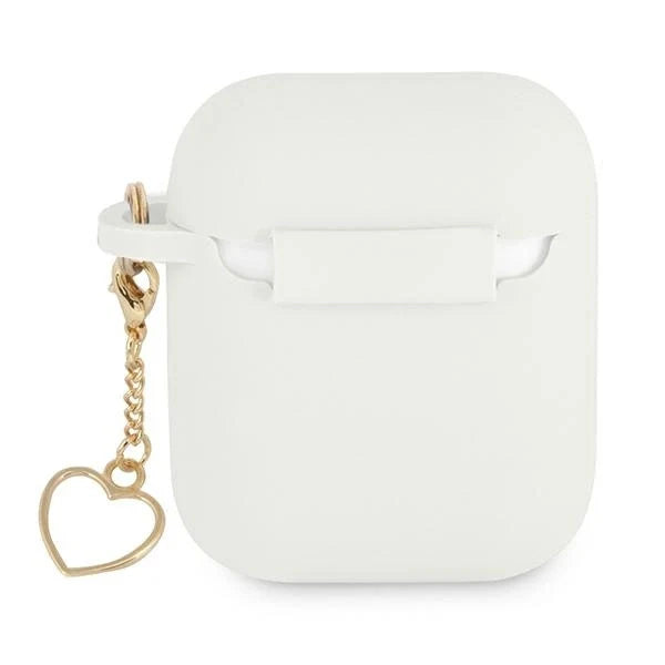 Guess GUA2LSCHSH AirPods 1/2 cover white/white Silicone Charm Heart Collection - Cell phone cases and covers<<<HurtelXML