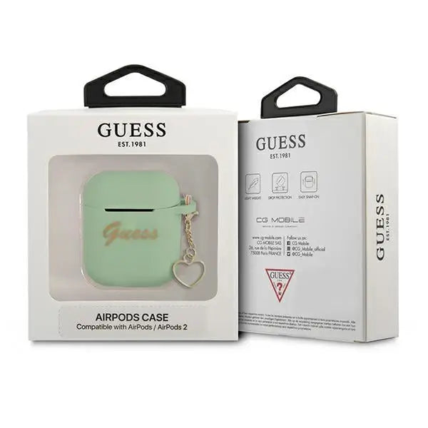 Guess GUA2LSCHSN AirPods cover green/green Silicone Charm Heart Collection - Cell phone cases and covers<<<HurtelXML