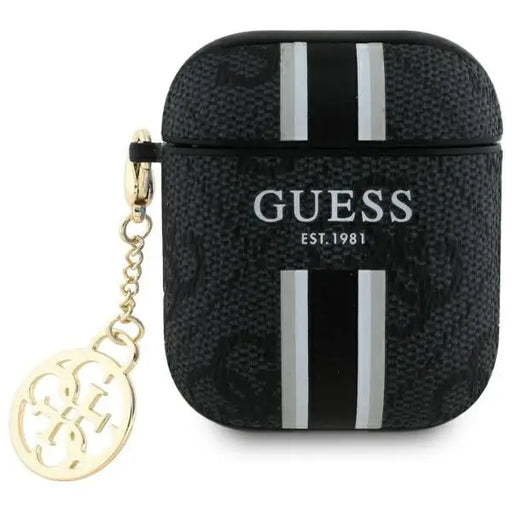 Guess GUA2P4RPSK AirPods 1/2 cover black/black 4G Printed Stripes Charm - Cell phone cases and covers<<<HurtelXML