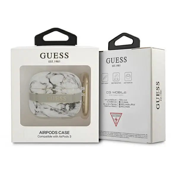 Guess GUA3HCHMAG AirPods 3 cover grey/grey Marble Strap Collection - Cell phone cases and covers<<<HurtelXML