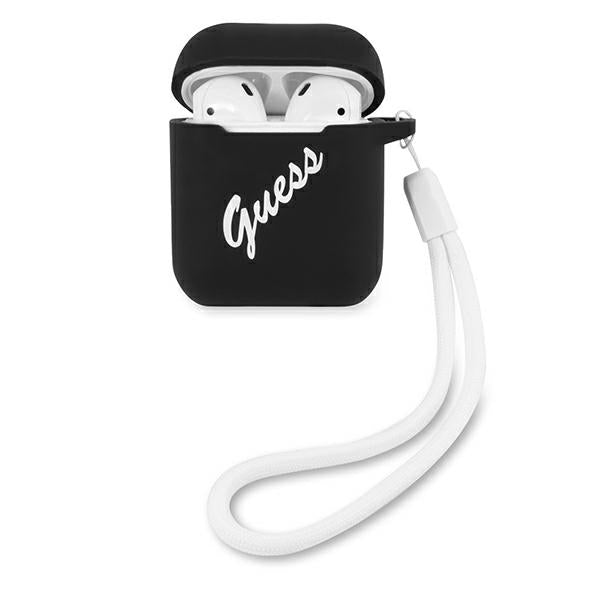 Guess GUACA2LSVSBW AirPods cover black/white Silicone Vintage - Cell phone cases and covers<<<HurtelXML