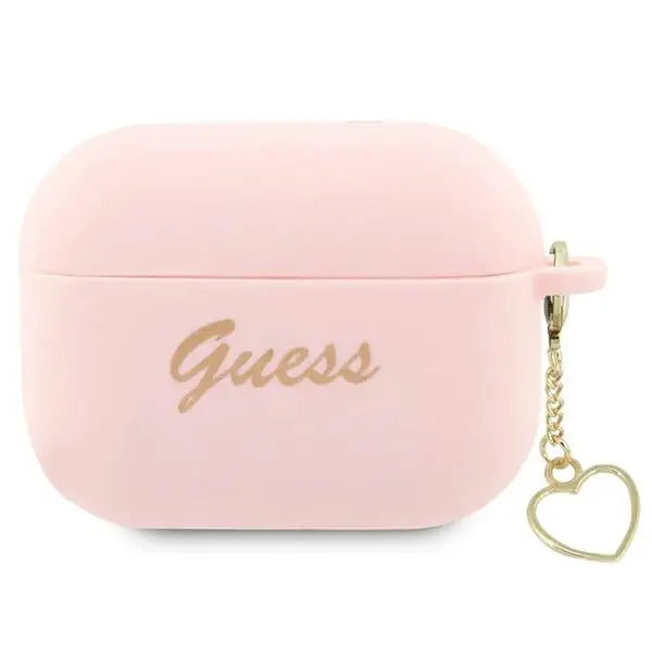 Guess GUAP2LSCHSP AirPods Pro 2 cover pink/pink Silicone Charm Heart Collection - Cell phone cases