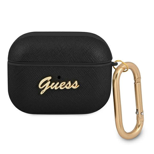 Guess GUAPSASMK AirPods Pro cover black/black Saffiano Script Metal Collection - Cell phone cases and covers<<<HurtelXML