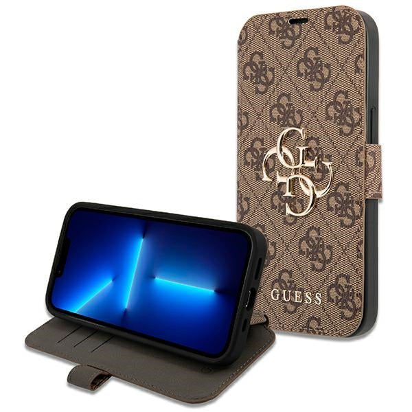 Guess GUBKP13L4GMGBR iPhone 13 Pro / 13 6.1’’ brown/brown book 4G Big Metal Logo - Cell phone cases