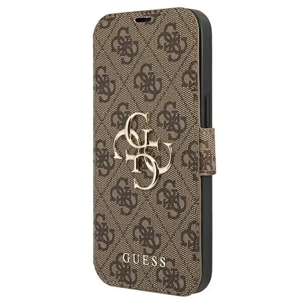 Guess GUBKP13X4GMGBR iPhone 13 Pro Max 6.7’’ brown/brown book 4G Big Metal Logo - Cell phone cases