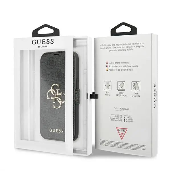 Guess GUBKP13X4GMGGR iPhone 13 Pro Max 6.7’’ gray/gray book 4G Big Metal Logo - Cell phone cases and covers<<<HurtelXML