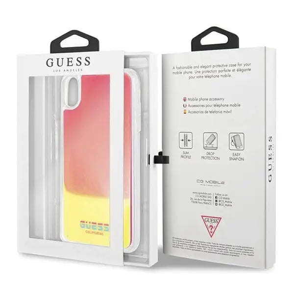 Guess GUHCI65GLCPI iPhone Xs Max różowy /pink hard case California Glow in the dark - Cell phone cases