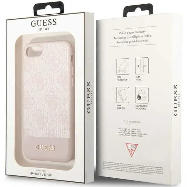 Guess GUHCI8G4GLPI iPhone 7/8/SE 2020/ 2022 pink/pink hard case 4G Stripe Collection - Cell phone cases