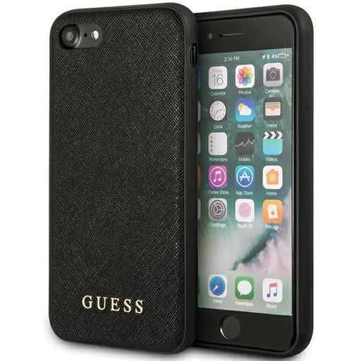 Guess GUHCI8PSASBBK iPhone 7/8 / SE 2020 / SE 2022 black/black Saffiano Strap - Cell phone cases and covers<<<HurtelXML