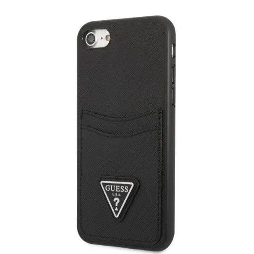 Guess GUHCI8PSATPK iPhone 7/8 SE 2020 / SE 2022 hardcase black/black hardcase Saffiano Triangle Logo Cardslot - Cell