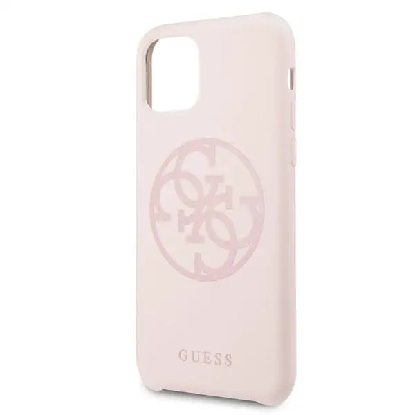 Guess GUHCN58LS4GLP iPhone 11 Pro light pink/light pink hard case Silicone 4G Tone On Tone - Cell phone cases