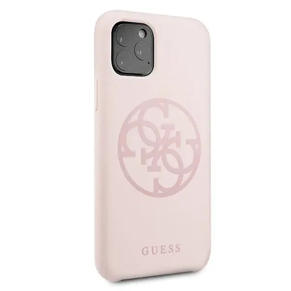 Guess GUHCN58LS4GLP iPhone 11 Pro light pink/light pink hard case Silicone 4G Tone On Tone - Cell phone cases
