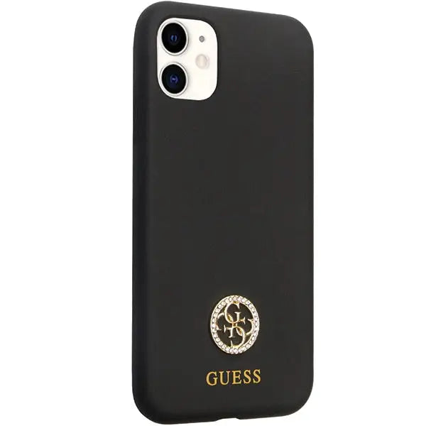 Guess GUHCN614DGPK Case for iPhone 11 / Xr - Black Silicone Logo Strass 4G - Cell phone cases and covers<<<HurtelXML