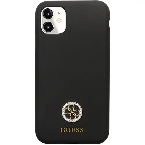 Guess GUHCN614DGPK Case for iPhone 11 / Xr - Black Silicone Logo Strass 4G - Cell phone cases and covers<<<HurtelXML