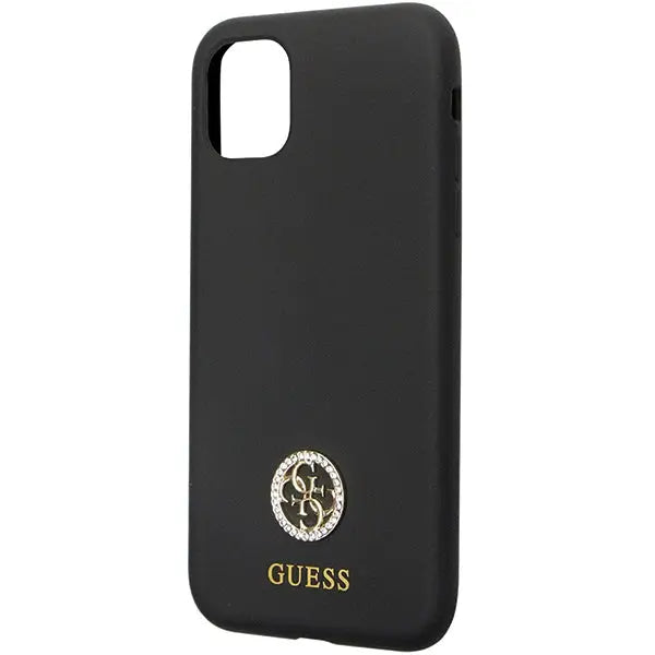 Guess GUHCN614DGPK Case for iPhone 11 / Xr - Black Silicone Logo Strass 4G - Cell phone cases and covers<<<HurtelXML