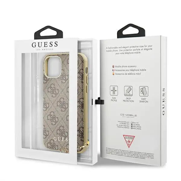 Guess GUHCN61GF4GBR iPhone 11 6.1’’ / Xr brown/brown hard case 4G Charms Collection - Cell phone cases