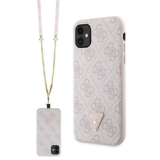 Guess GUHCN61P4TDSCPP Case for iPhone 11 / Xr - Pink Crossbody 4G Metal Logo - Cell phone cases and covers<<<HurtelXML