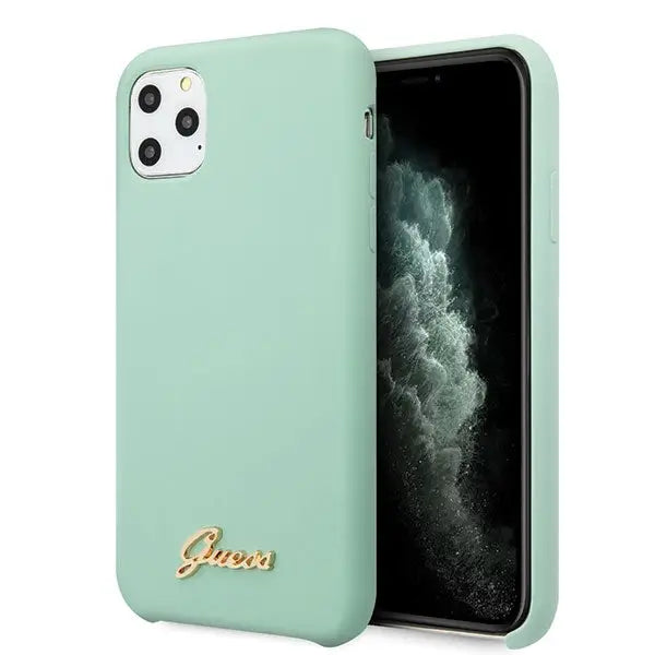 Guess GUHCN65LSLMGG iPhone 11 Pro Max green/green hard case Silicone Vintage Gold Logo - Cell phone cases