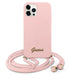 Guess GUHCP12LLSCLMMGLP iPhone 12 Pro Max 6.7’’ pink/pink hardcase Metal Logo Cord - Cell phone cases