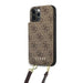 Guess GUHCP12MCB4GB iPhone 12/12 Pro 6.1 ’brown / brown hardcase 4G Crossbody Cardslot - Cell phone cases