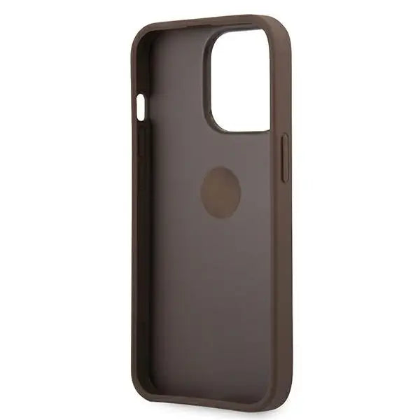 Guess GUHCP13L4GMRBR iPhone 13 Pro / 13 6.1’’ brown/brown hardcase 4G with ring stand - Cell phone cases