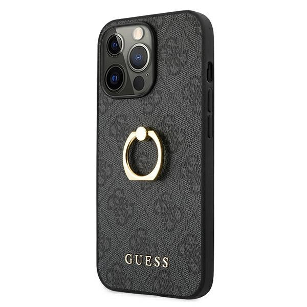 Guess GUHCP13L4GMRGR iPhone 13 Pro / 13 6.1’’ grey/grey hardcase 4G with ring stand - Cell phone cases