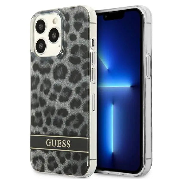 Guess GUHCP13LHSLEOK iPhone 13 Pro / 13 6.1’’ grey/grey hardcase Leopard - Cell phone cases and covers<<<HurtelXML
