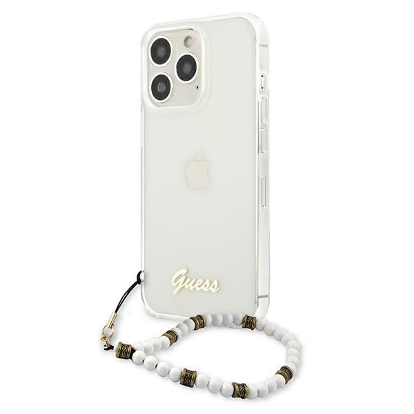 Guess GUHCP13LKPSWH iPhone 13 Pro / 13 6.1’’ Transparent Hardcase White Pearl - Cell phone cases and covers<<<HurtelXML